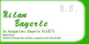 milan bayerle business card